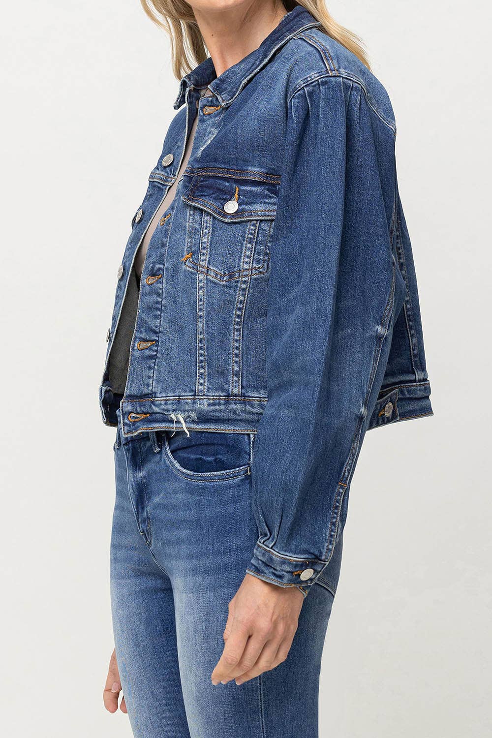 BALLOON SLEEVE DENIM JACKET