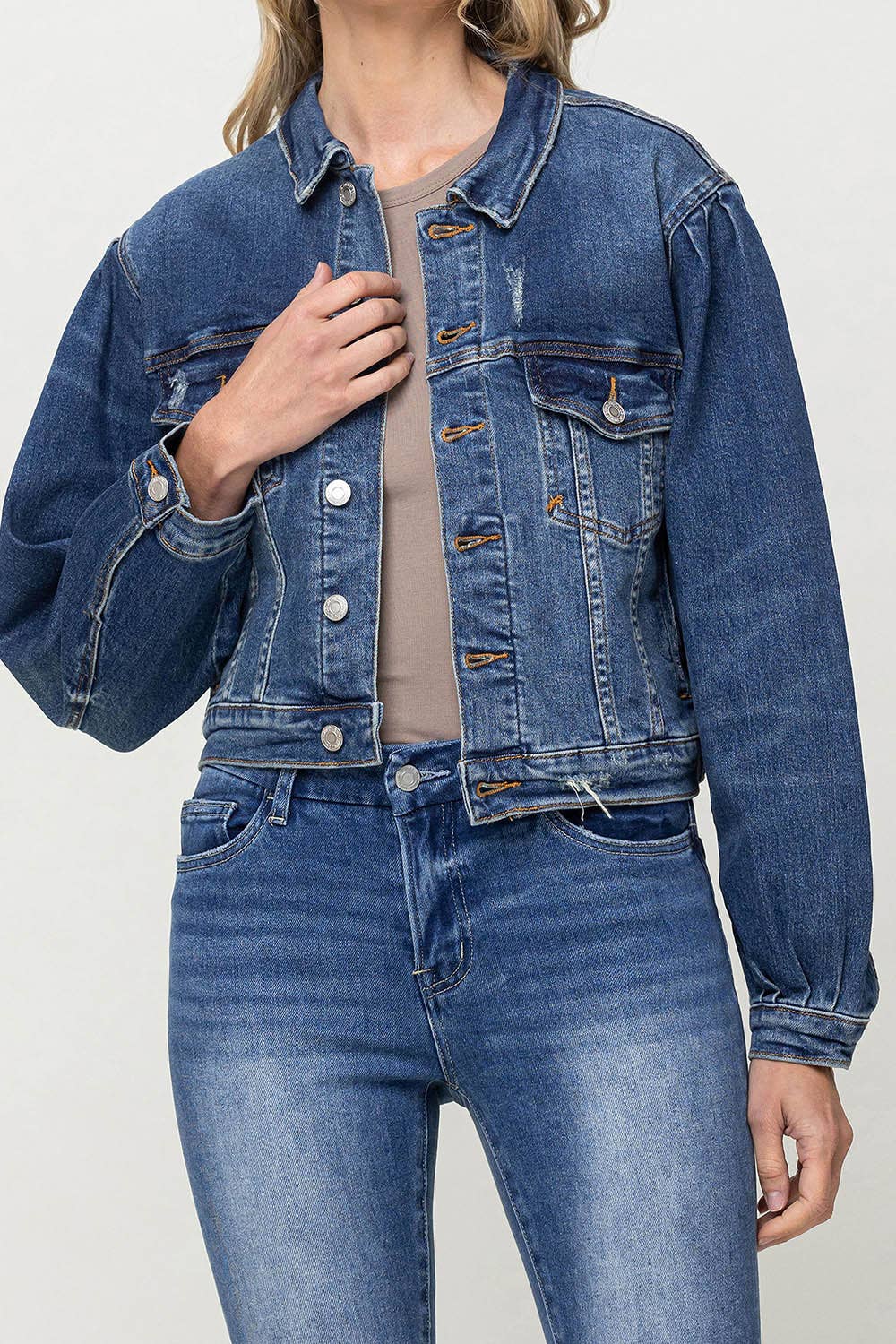 BALLOON SLEEVE DENIM JACKET