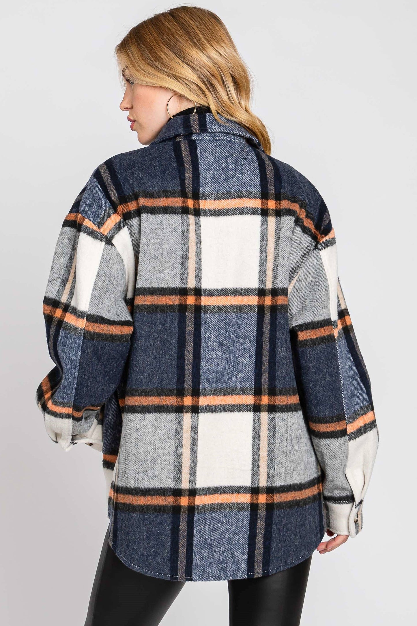 PLAID BUTTON DOWN JACKET