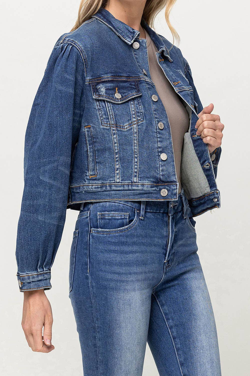 BALLOON SLEEVE DENIM JACKET