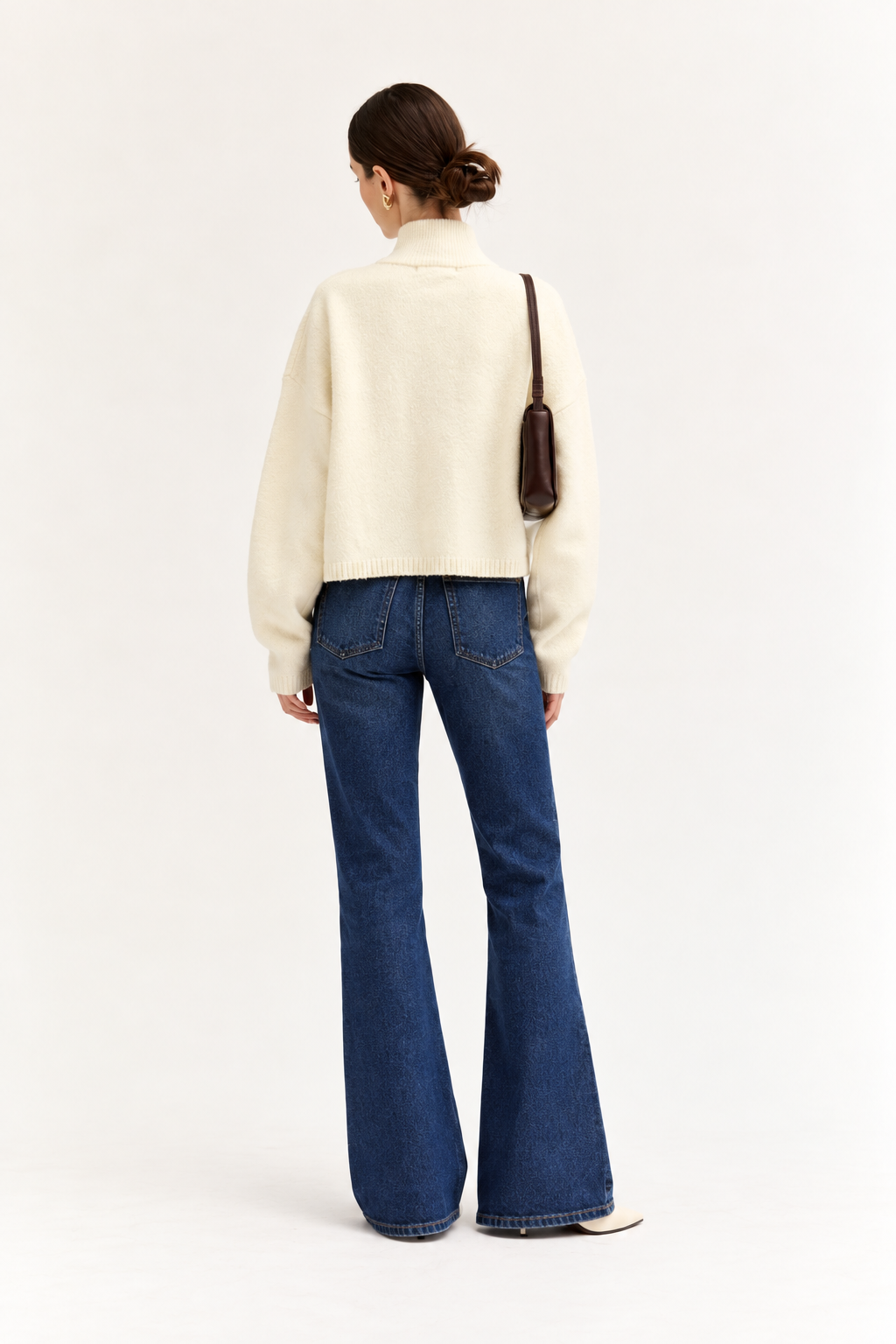FUNNEL NECK CROP CARDIGAN