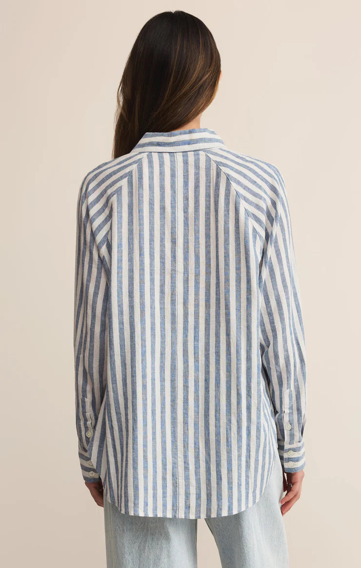 PERFECT LINEN STRIPED TOP
