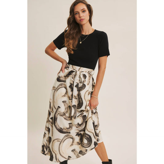 ABSTRACT TWOFER MIDI DRESS