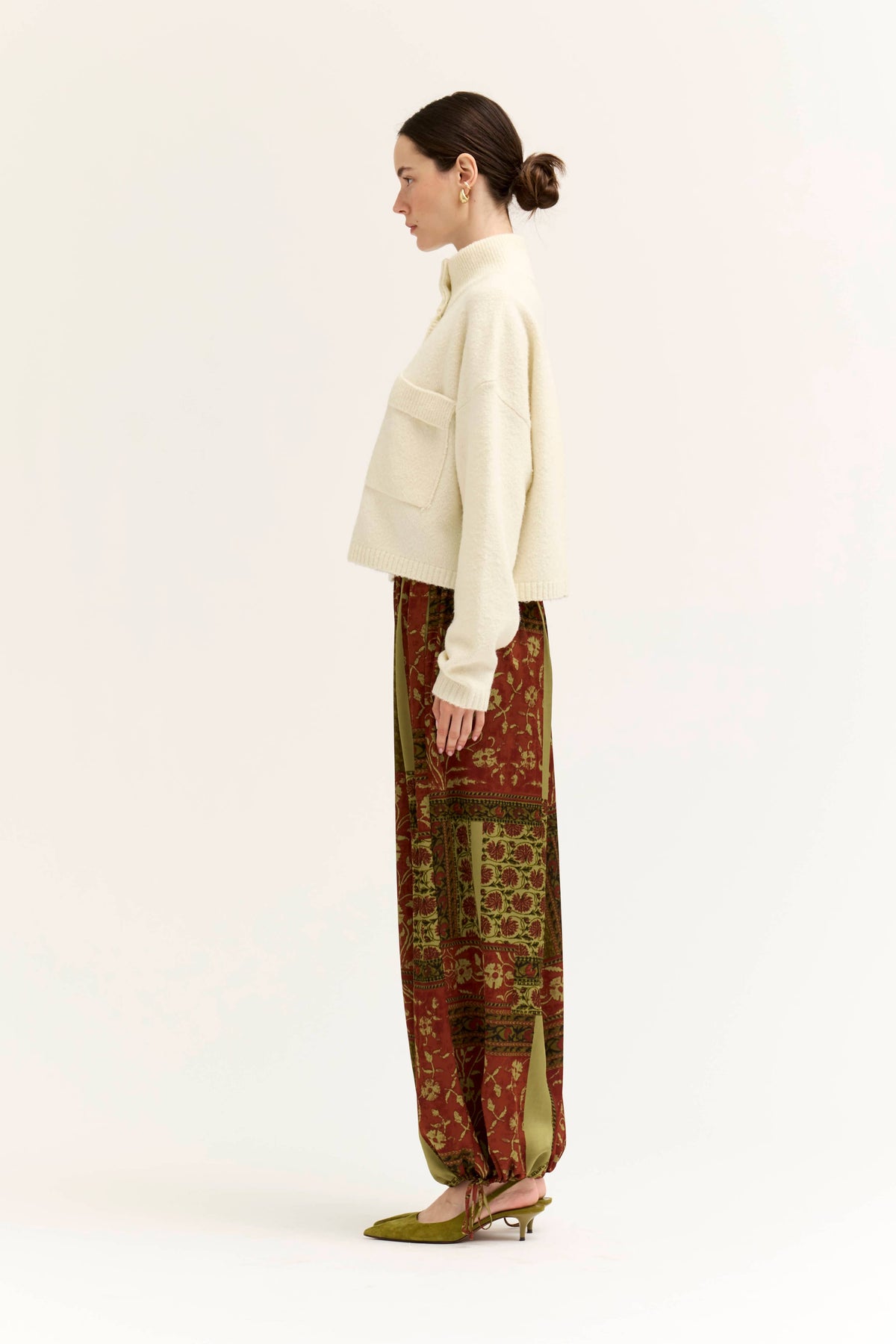 FUNNEL NECK CROP CARDIGAN