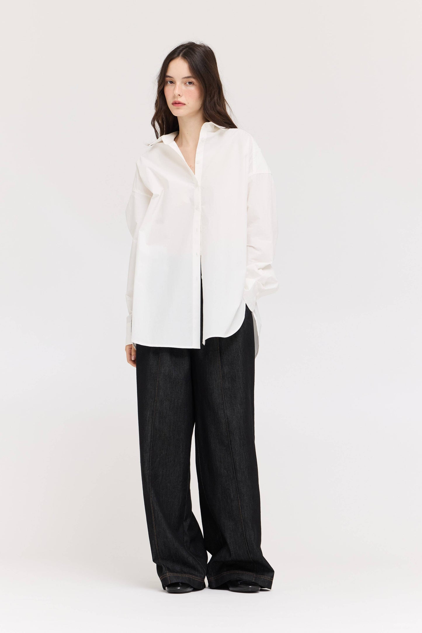  OVERSIZED ROUND HEM SHIRT