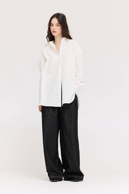  OVERSIZED ROUND HEM SHIRT