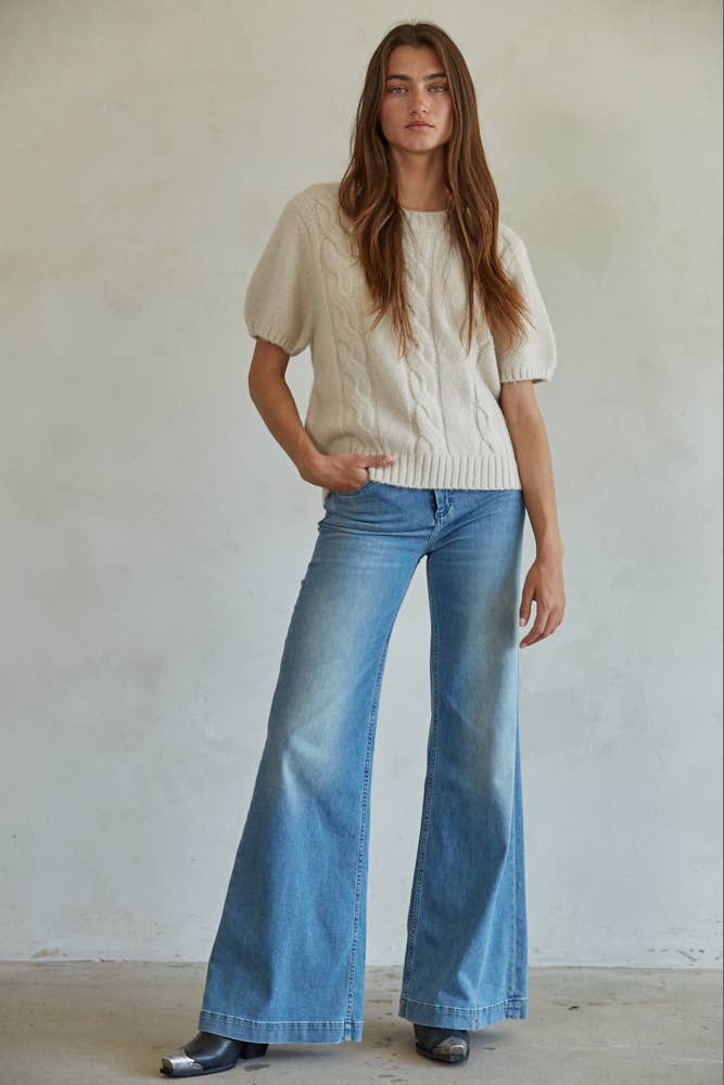 WOOL CABLE KNIT SWEATER
