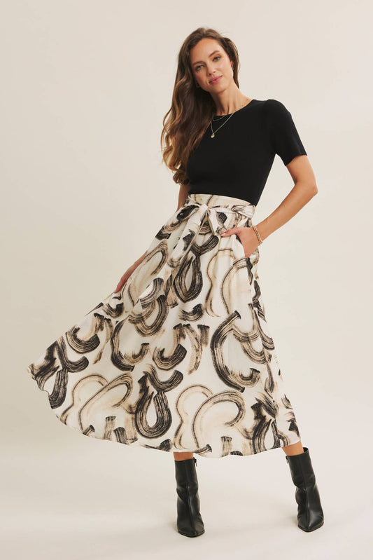 ABSTRACT TWOFER MIDI DRESS
