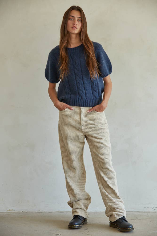 WOOL CABLE KNIT SWEATER