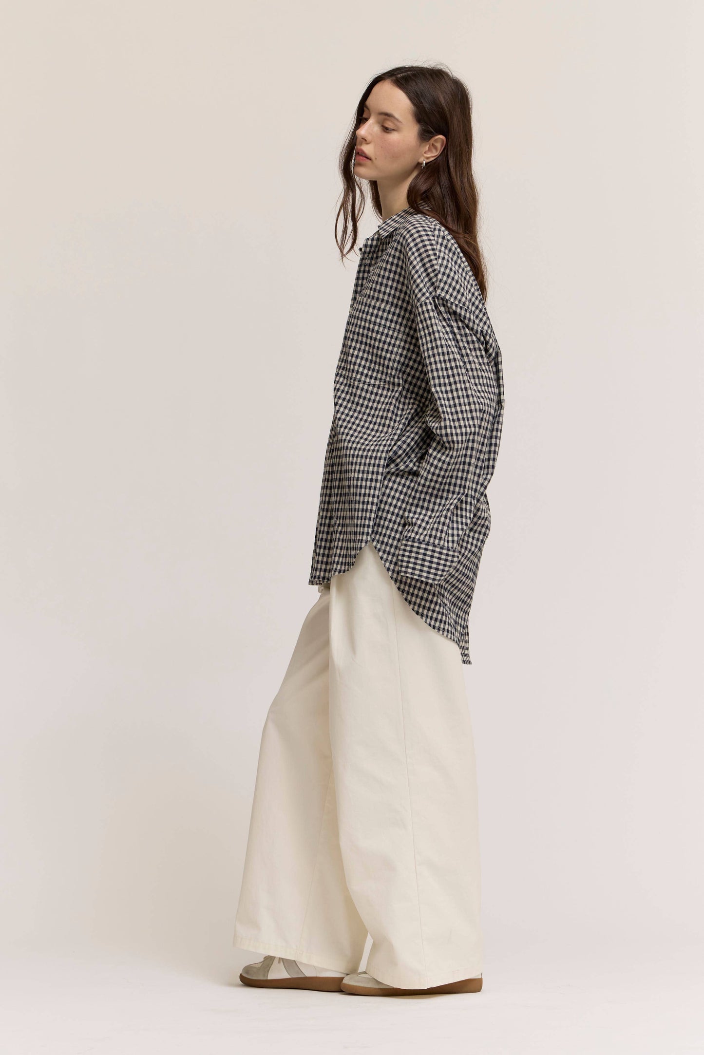 STRIPE OVERSIZE GINGHAM SHIRT