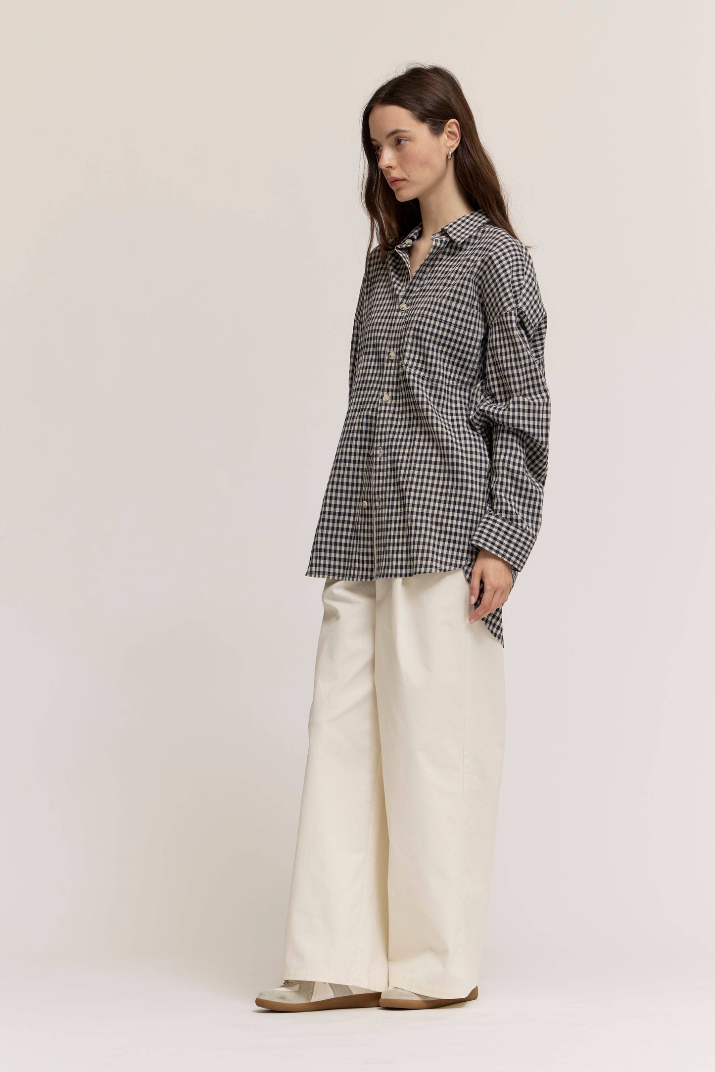STRIPE OVERSIZE GINGHAM SHIRT