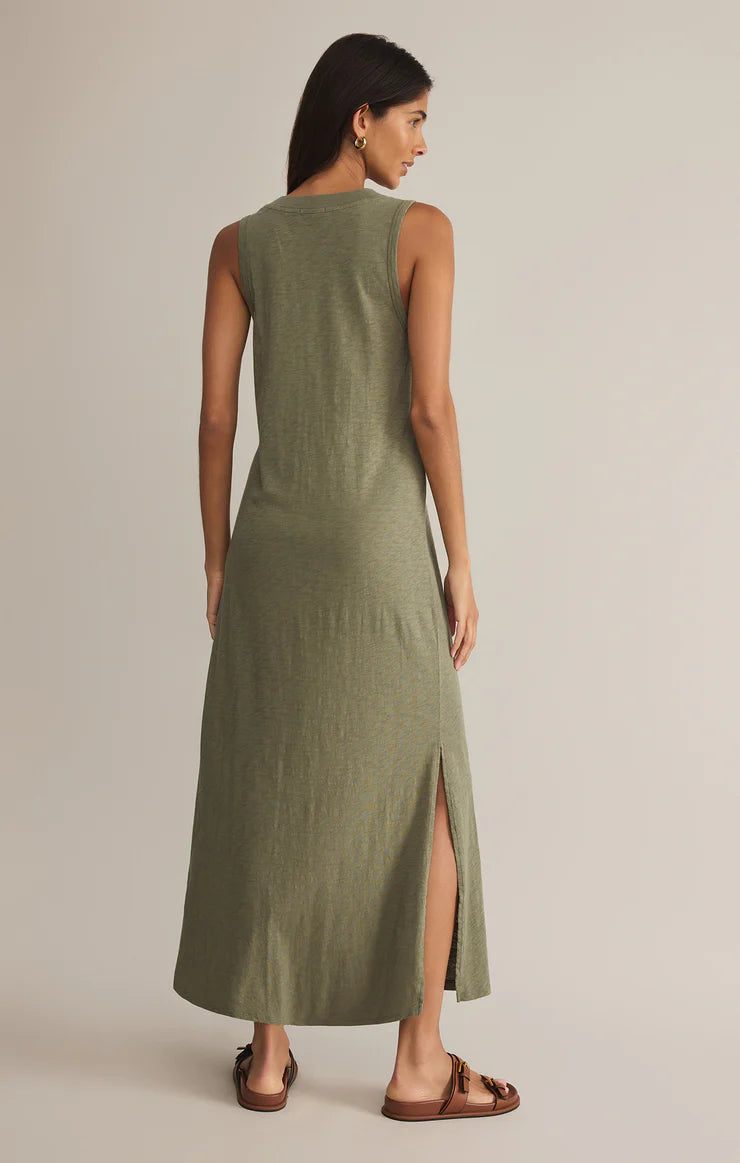 PALISADES MIDI AVOCADO DRESS