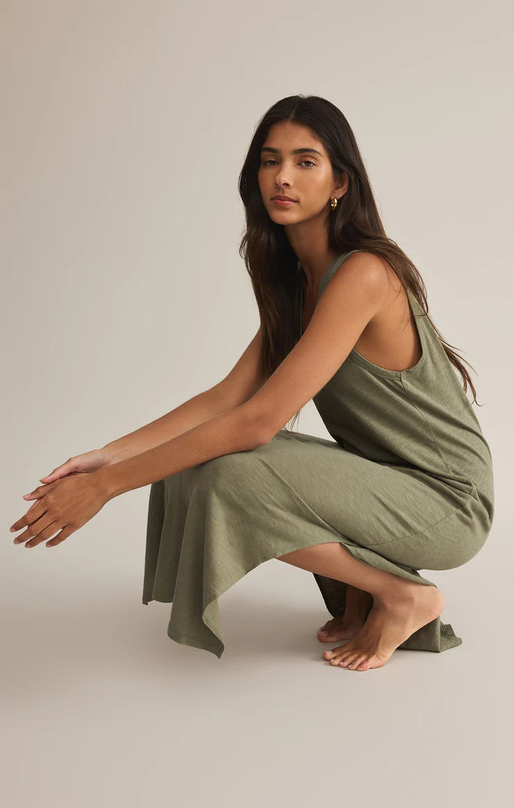 PALISADES MIDI AVOCADO DRESS