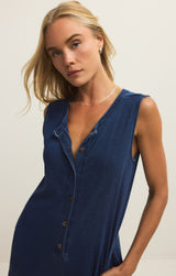 FIONA JERSEY DENIM JUMPSUIT