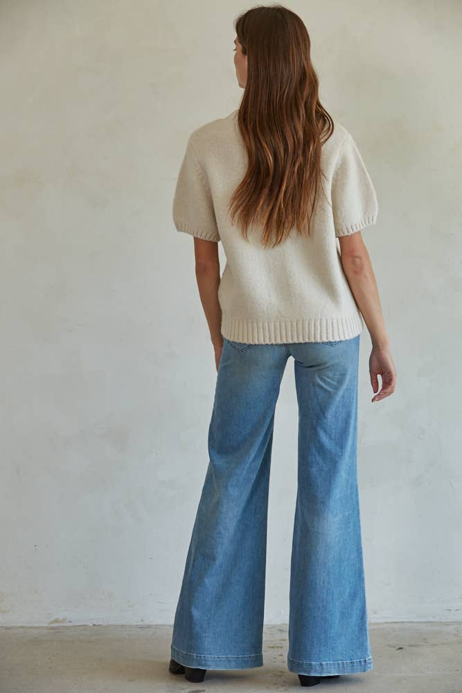 WOOL CABLE KNIT SWEATER