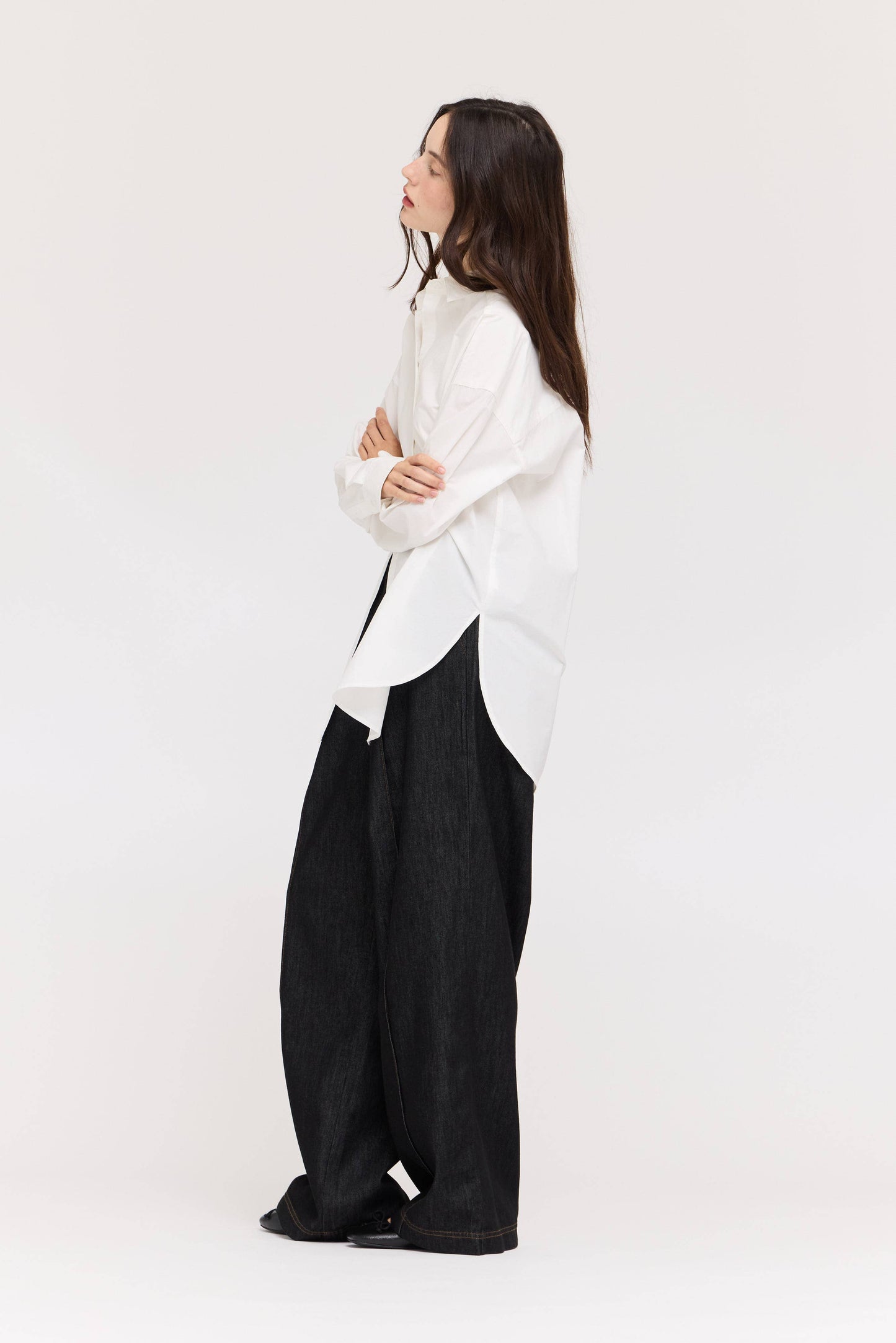  OVERSIZED ROUND HEM SHIRT